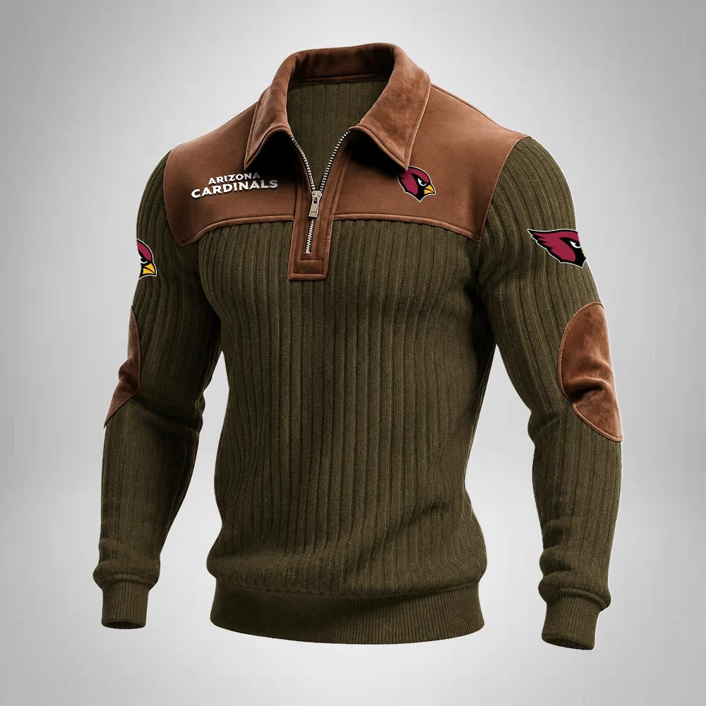 AC x NFL Men‘s Suede Zip-up Polo Shirt