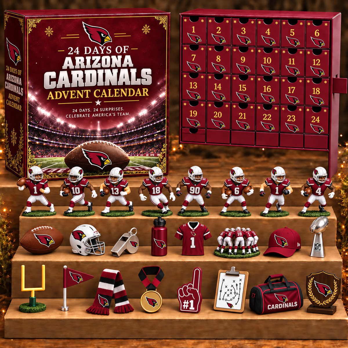 AC x NFL Personalized 24 Days Of American Football Advent Calendar Blink Box