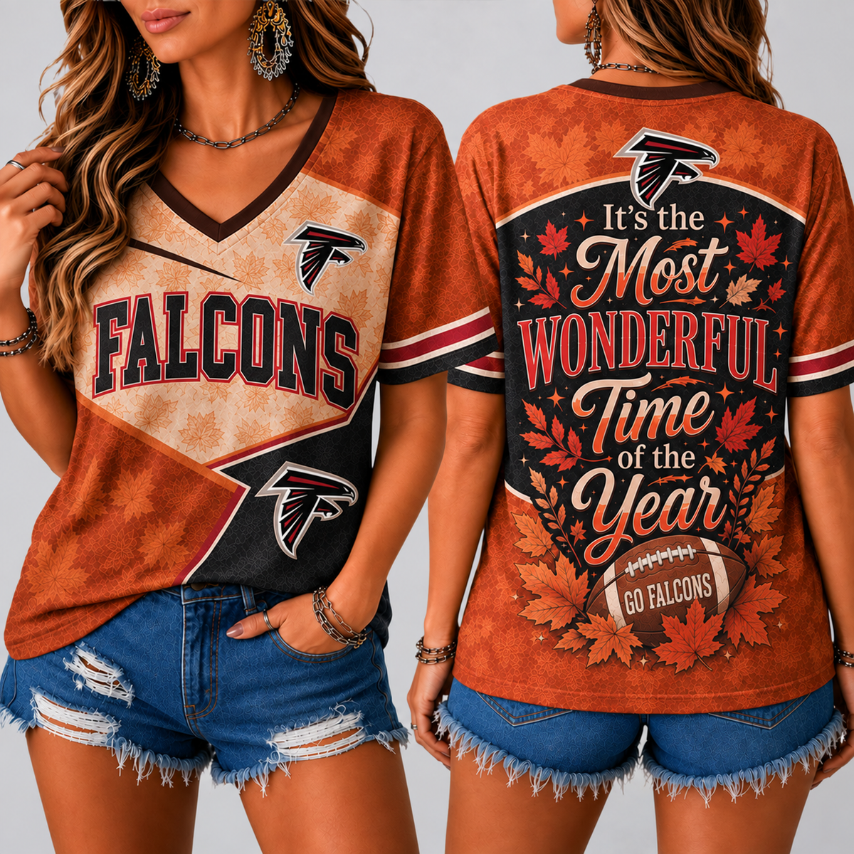 AF Premium NFL Fall Game Day V-Neck Shirt