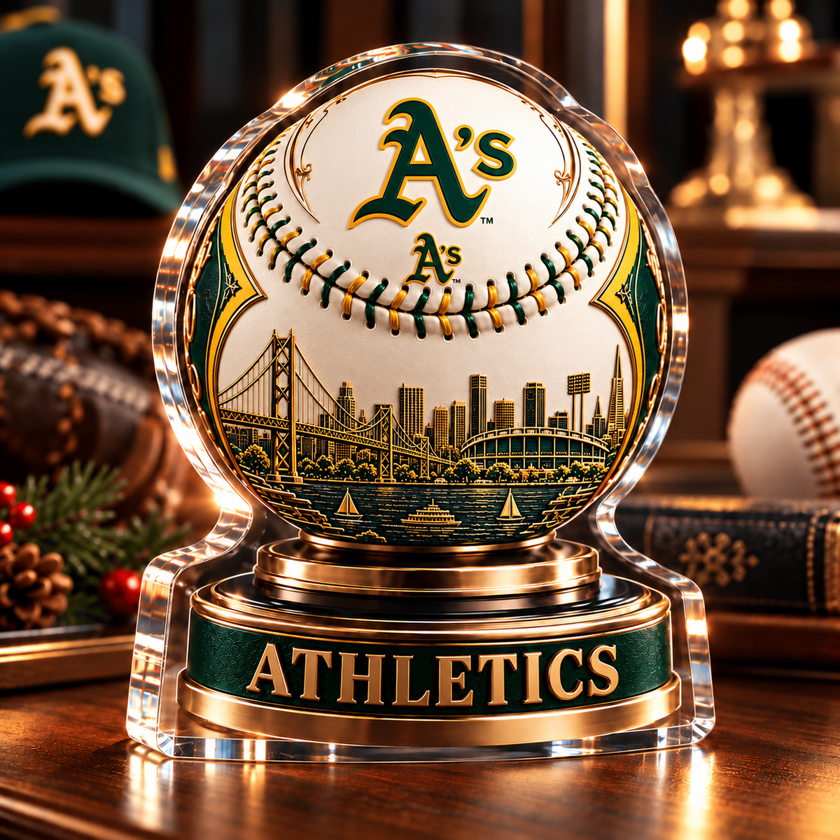 ATH x MLB Personalized Name Acrylic Block Plaque Gift For Fan