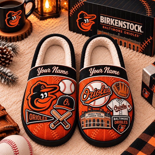 BAL x MLB Game Day Personalized Name Slipper