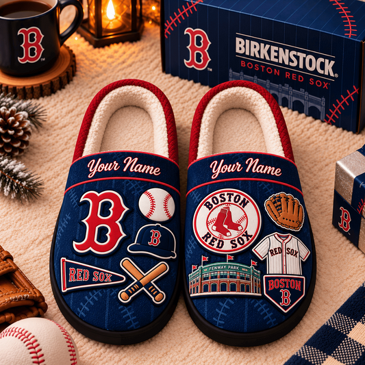 BOS x MLB Game Day Personalized Name Slipper