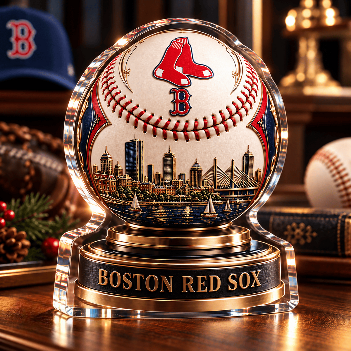 BOS x MLB Personalized Name Acrylic Block Plaque