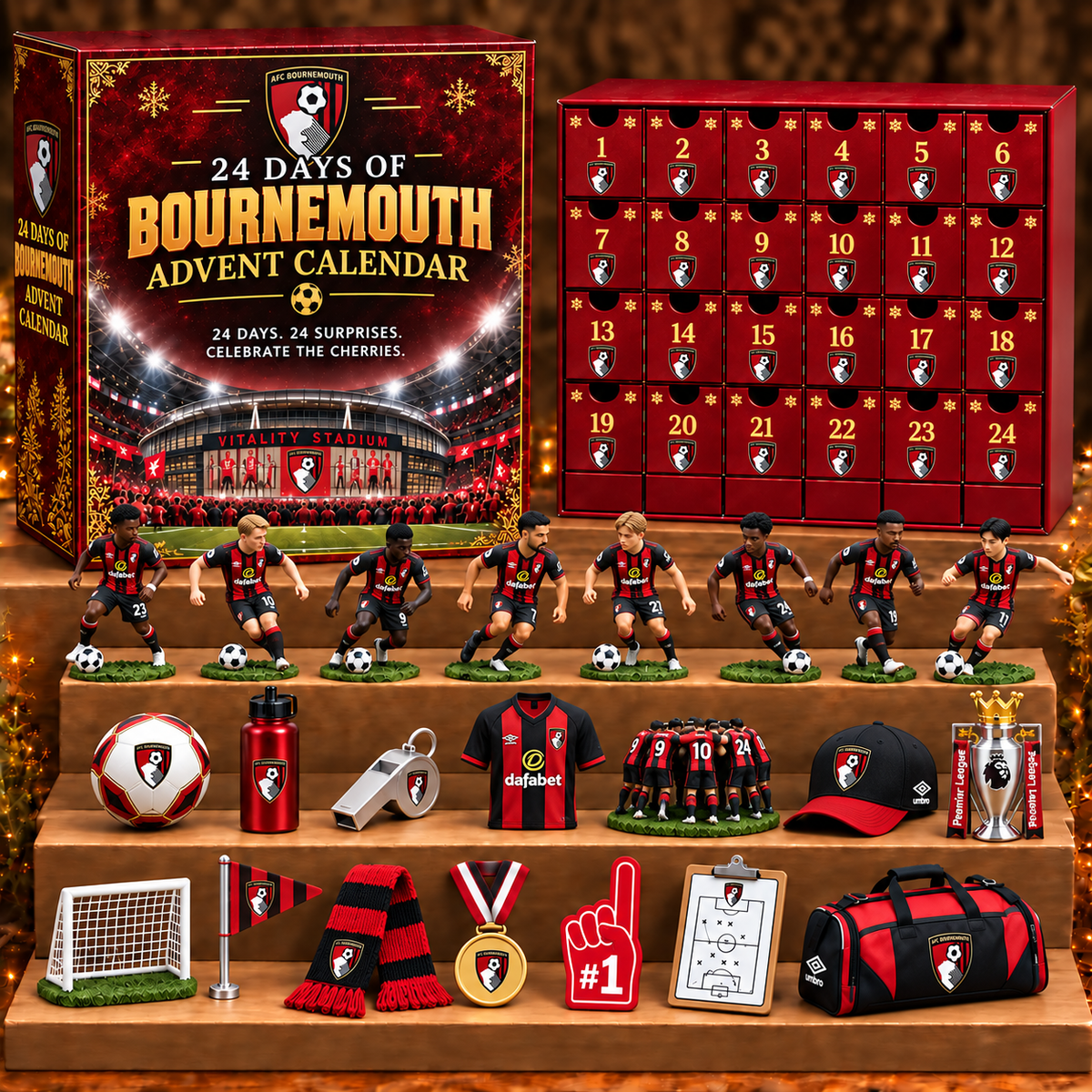 BOU x EPL Personalized 24 Days Of American Football Advent Calendar Blink Box