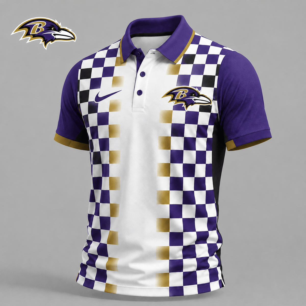 BR Premium NFL Checkered Fade Polo Shirt