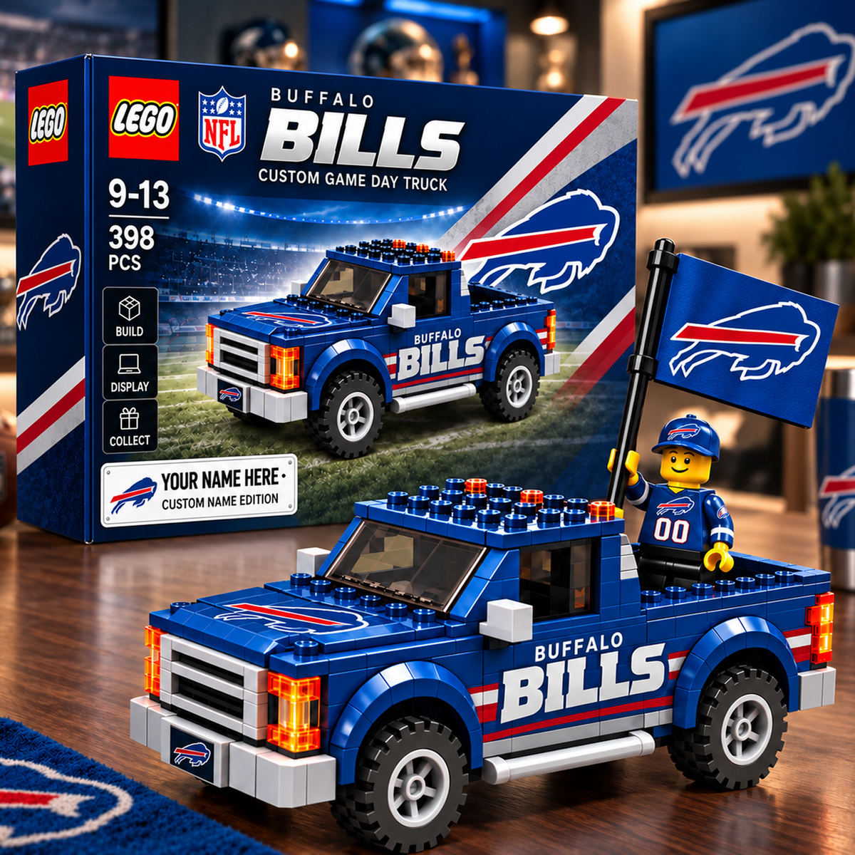 BUF x NFL Building Blocks Truck Toy Set V2