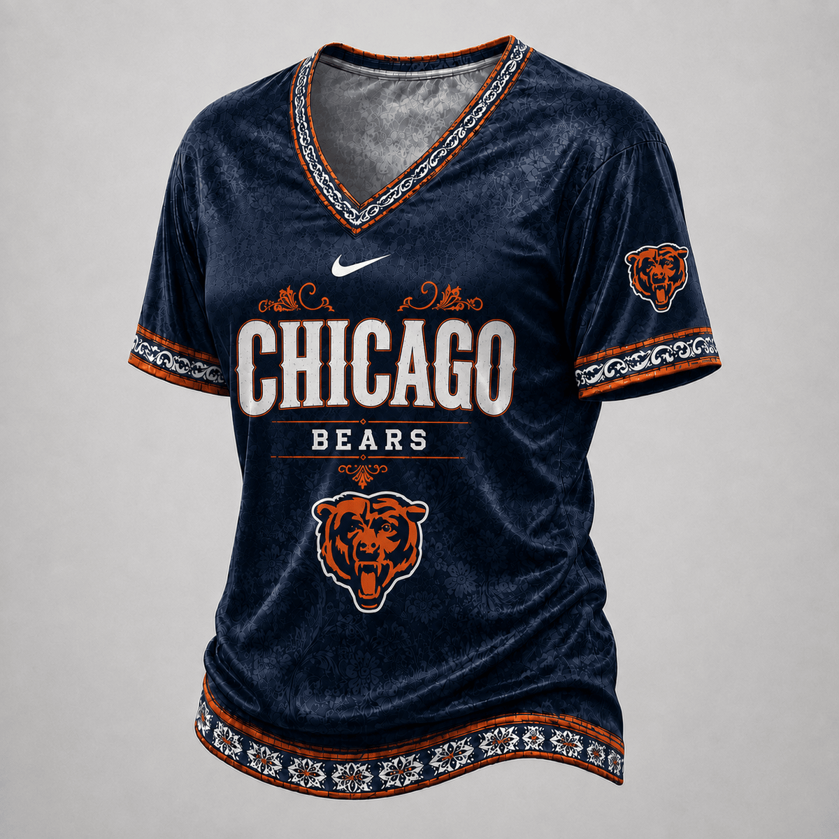 CHI Premium NFL Classic Floral Satin Shirt