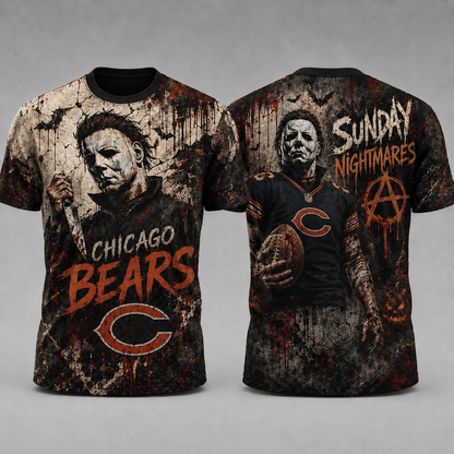 CHI Premium NFL Michael Myers Sunday Nightmares 3D T-Shirt For Horror Football Fans