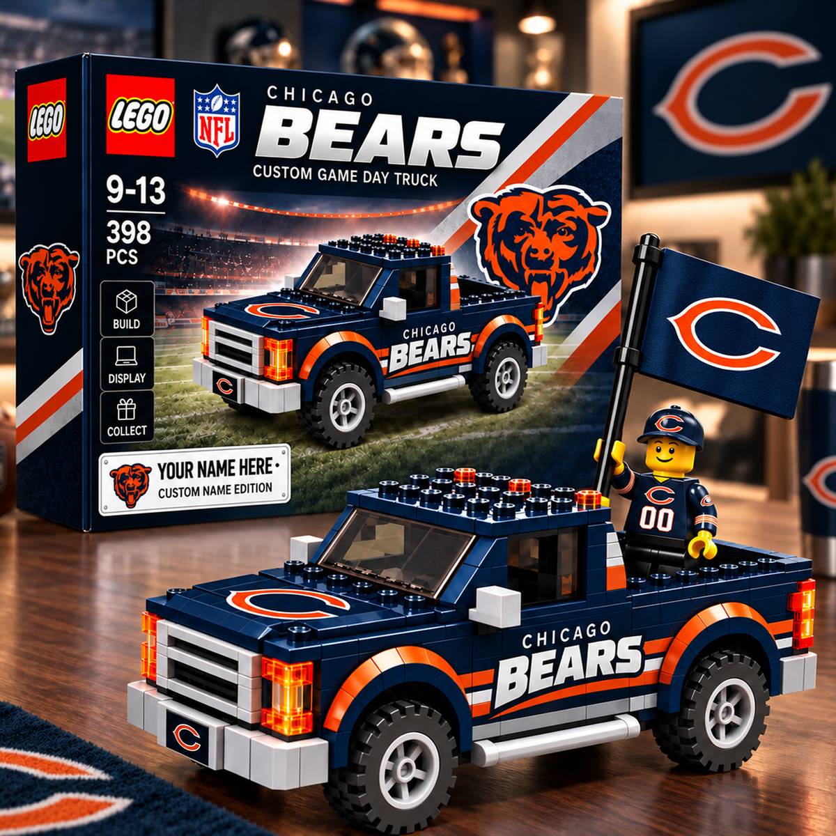 CHI x NFL Building Blocks Truck Toy Set V2