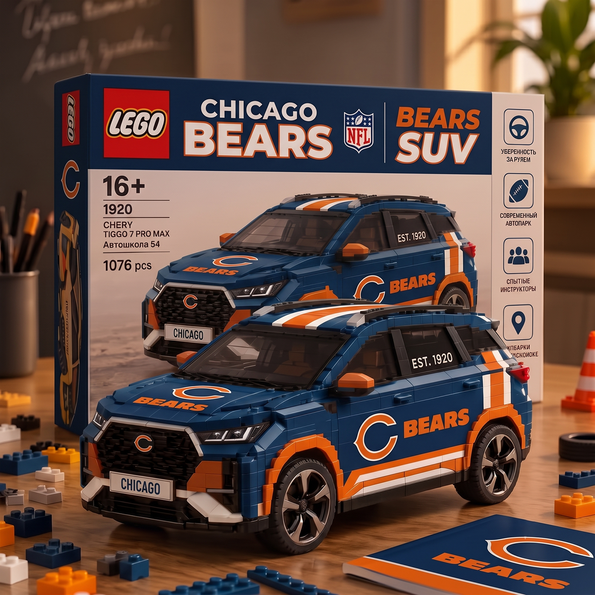 CHI x NFL SUV Lego For Fan