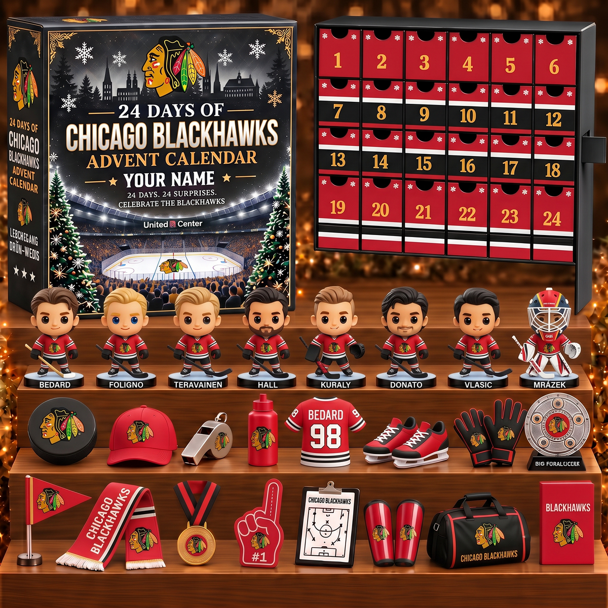 CHI x NHL Game Day Premium Personalized 24 Days Of Advent Calendar