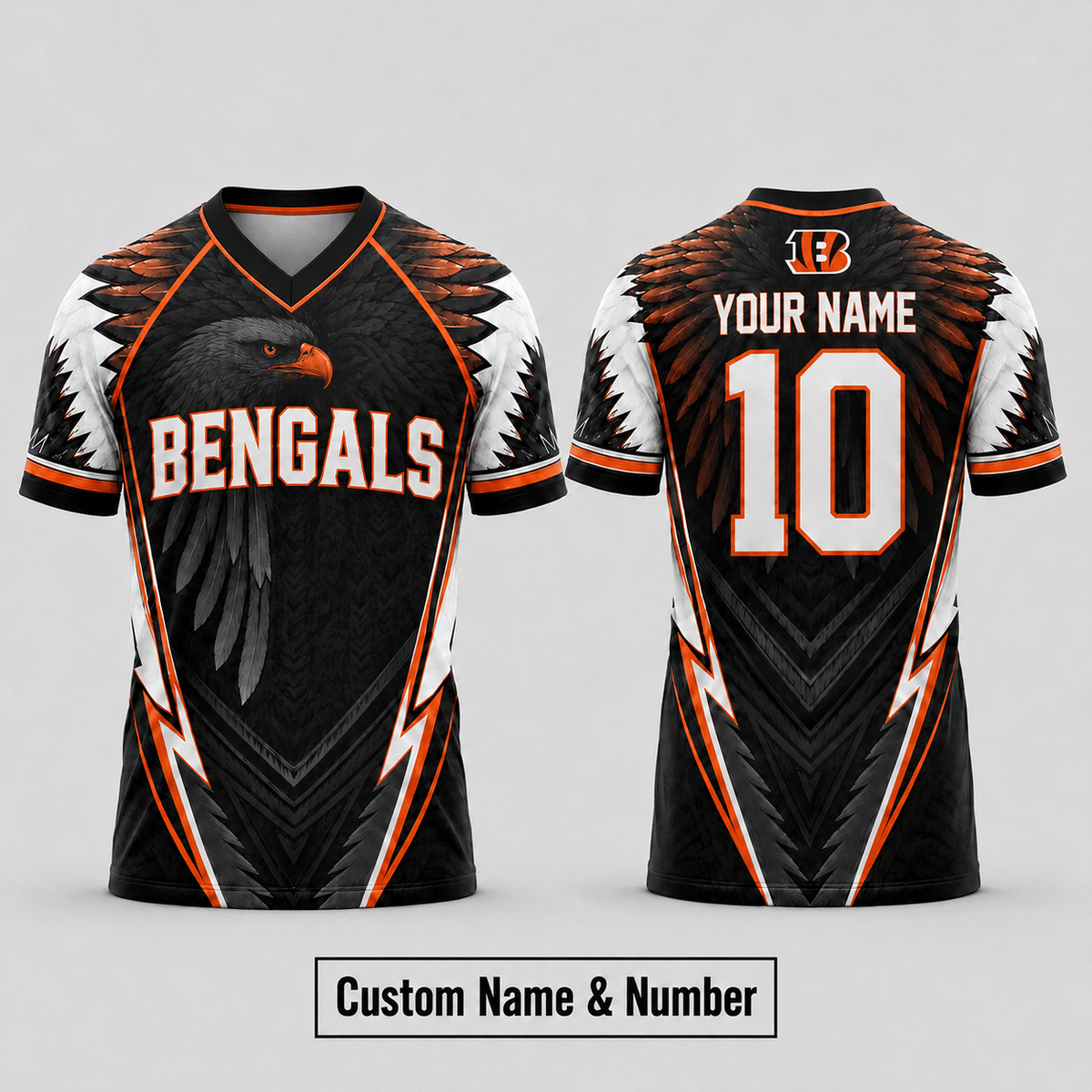 CIN Premium NFL Custom Name And Number Jersey For Fierce Football Fans