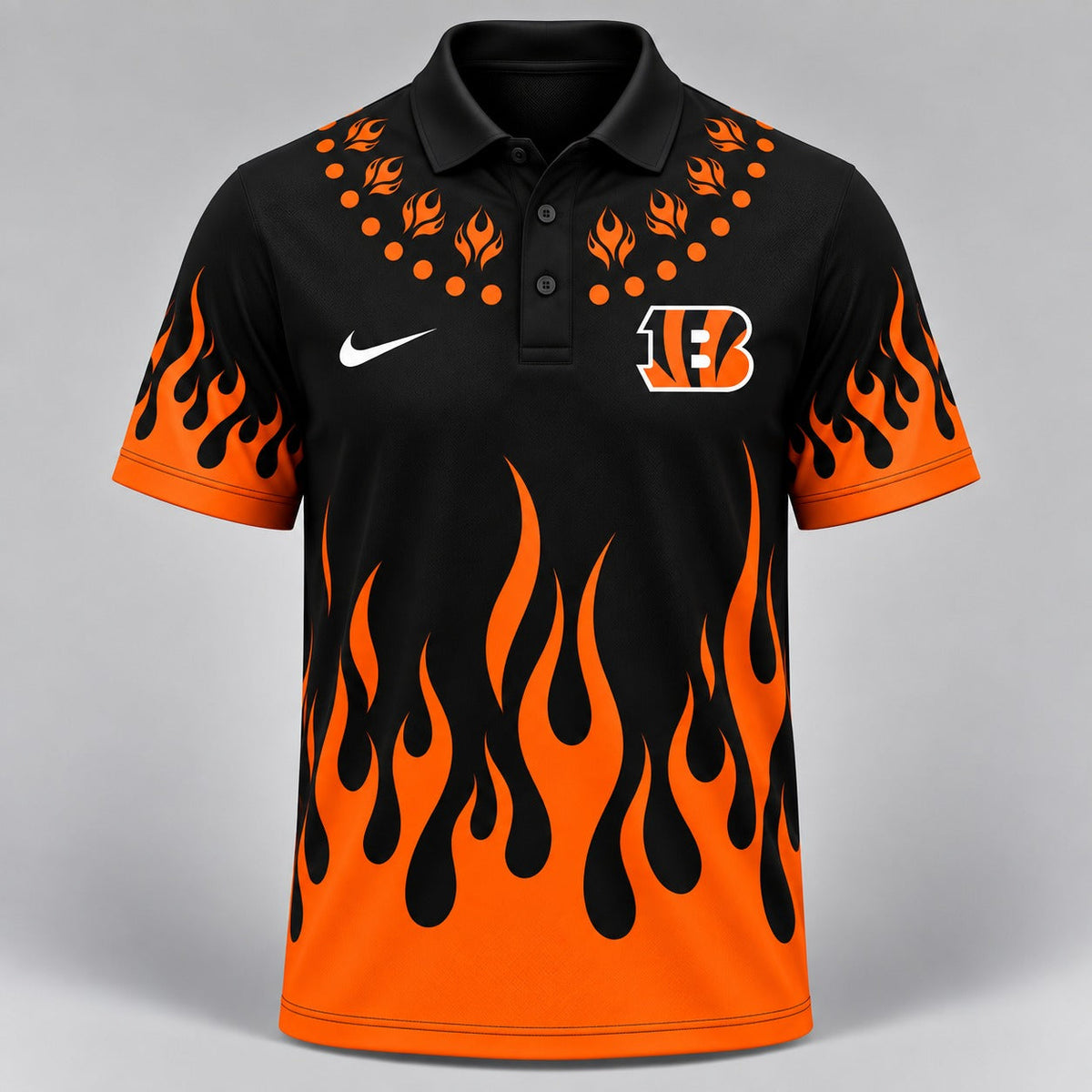 CIN Premium NFL Flame Performance Polo Shirt