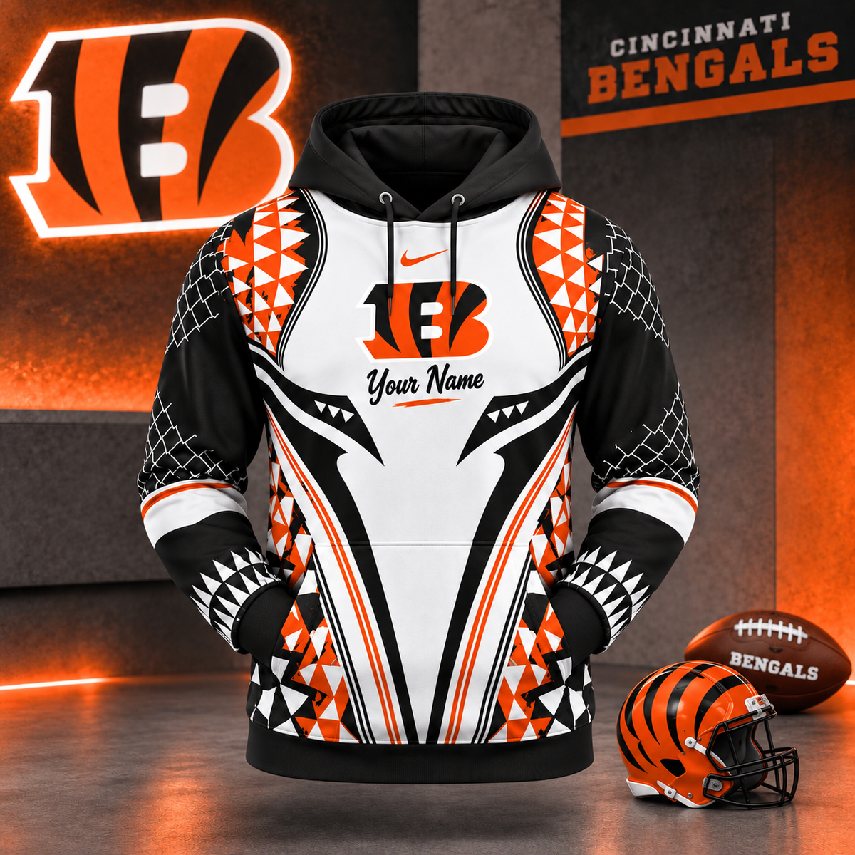 CIN Premium NFL Football Graphic Hoodie
