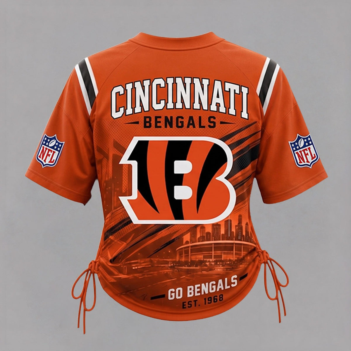 CIN Premium NFL Game Day Women Lace-Up Jersey Shirt