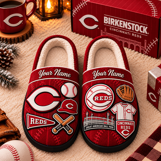 CIN x MLB Game Day Personalized Name Slipper