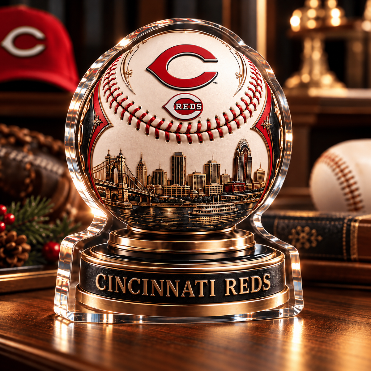 CIN x MLB Personalized Name Acrylic Block Plaque Gift For Fan