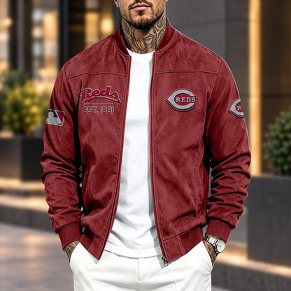 CIN x MLB Suede Bomber Jacket