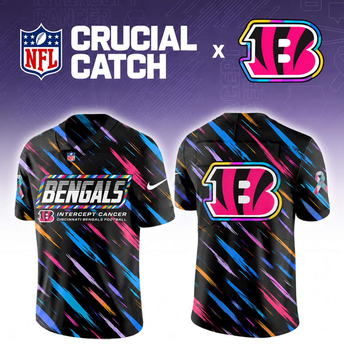 CIN x NFL Crucial Catch Football Jersey