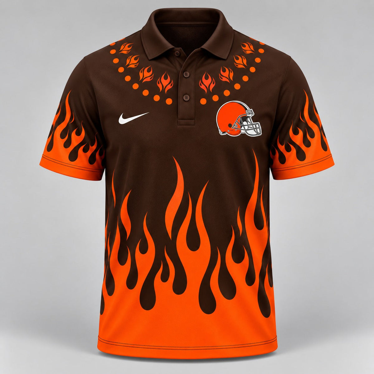 CLE Premium NFL Flame Performance Polo Shirt
