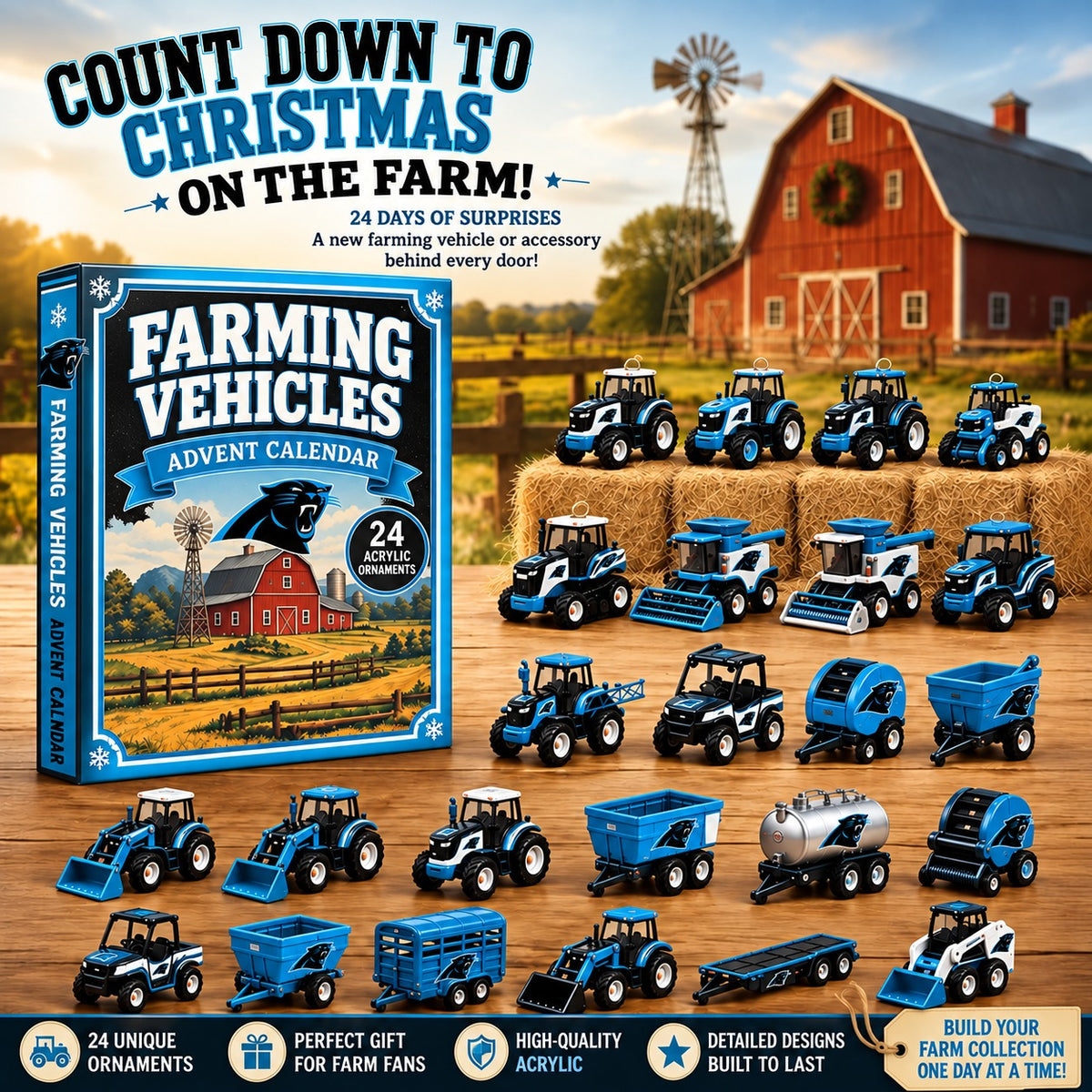 CP x NFL Personalized 24 Days Of Farming Vehicles Advent Calendar Blink Box