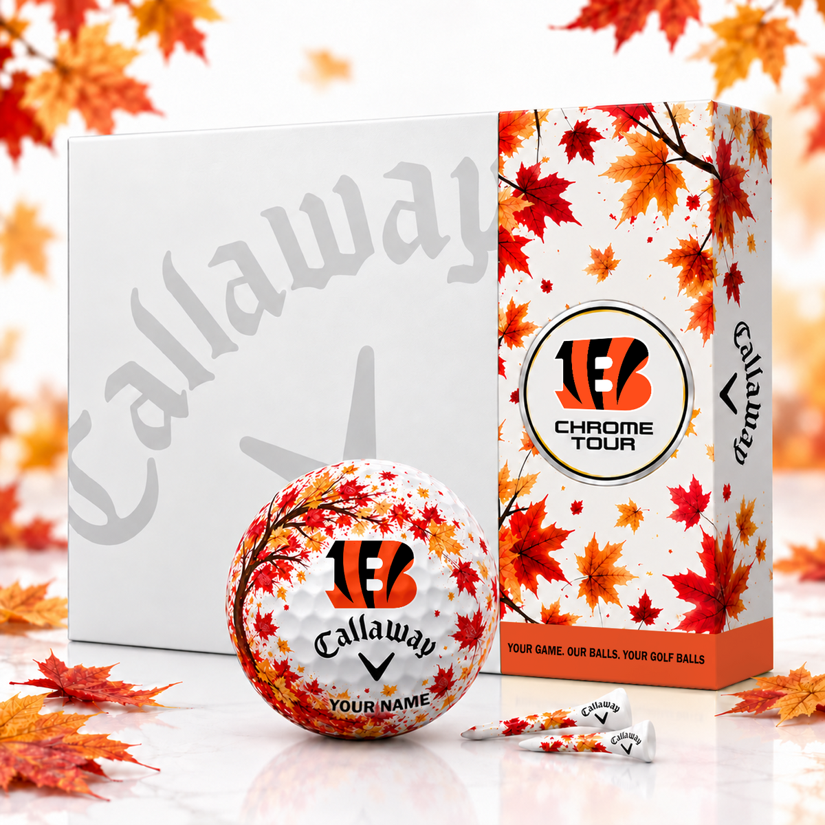 Callaway X Premium NFL CIN FALL EDITION PERSONALIZED GOLF BALL â€“ LIMITED EDITION  V2