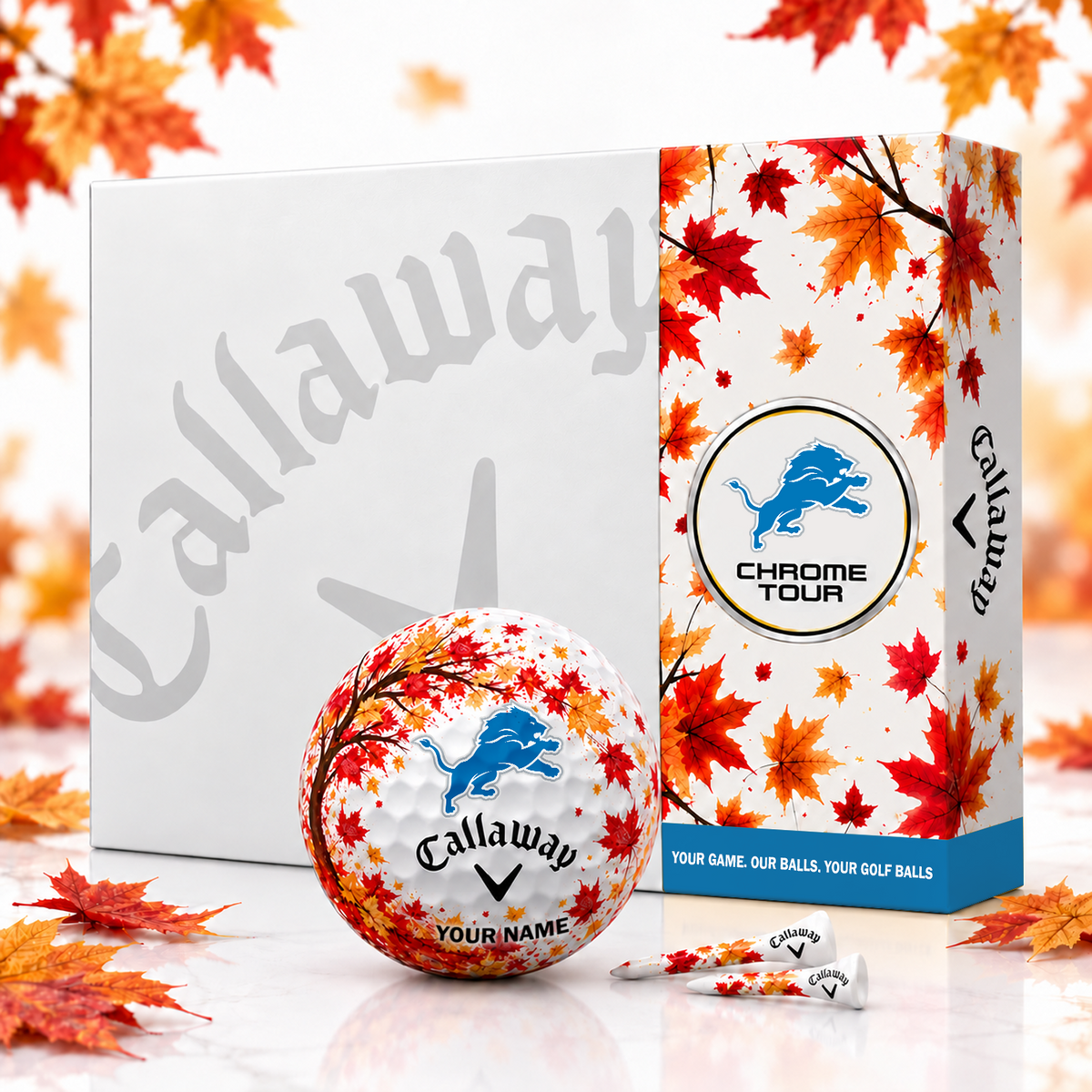 Callaway X Premium NFL DET FALL EDITION PERSONALIZED GOLF BALL â€“ LIMITED EDITION  V2