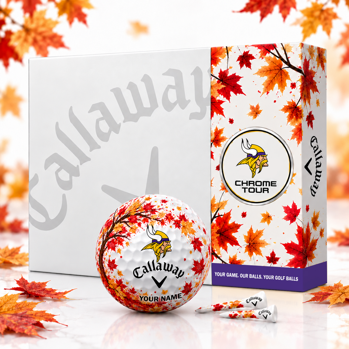 Callaway X Premium NFL MIN FALL EDITION PERSONALIZED GOLF BALL â€“ LIMITED EDITION  V2