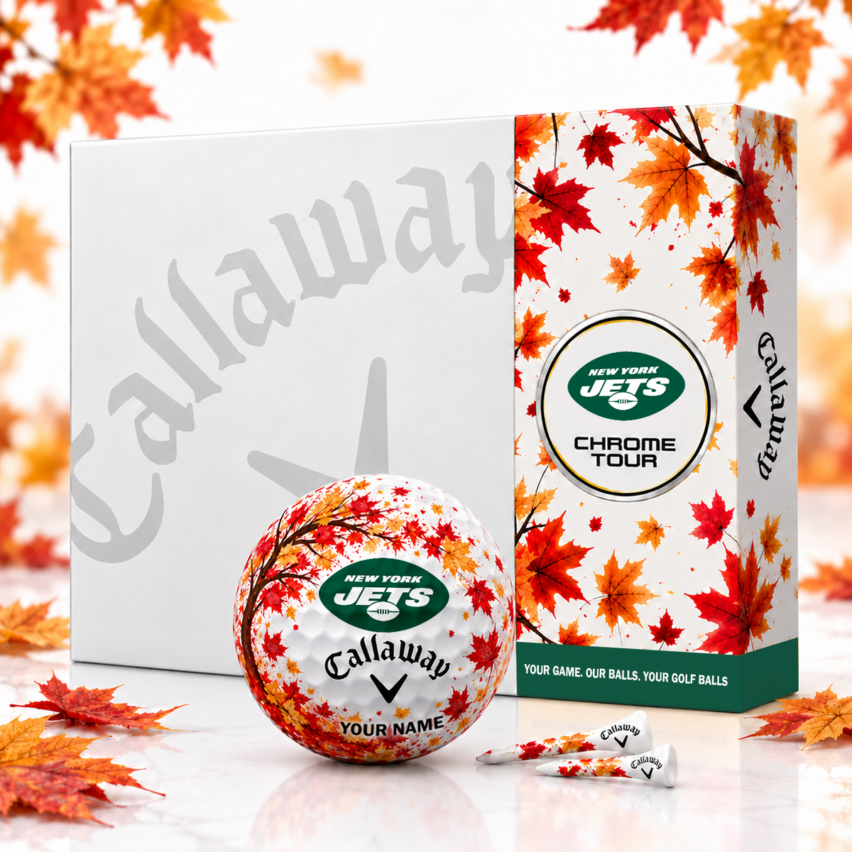 Callaway X Premium NFL NYJ FALL EDITION PERSONALIZED GOLF BALL â€“ LIMITED EDITION  V2