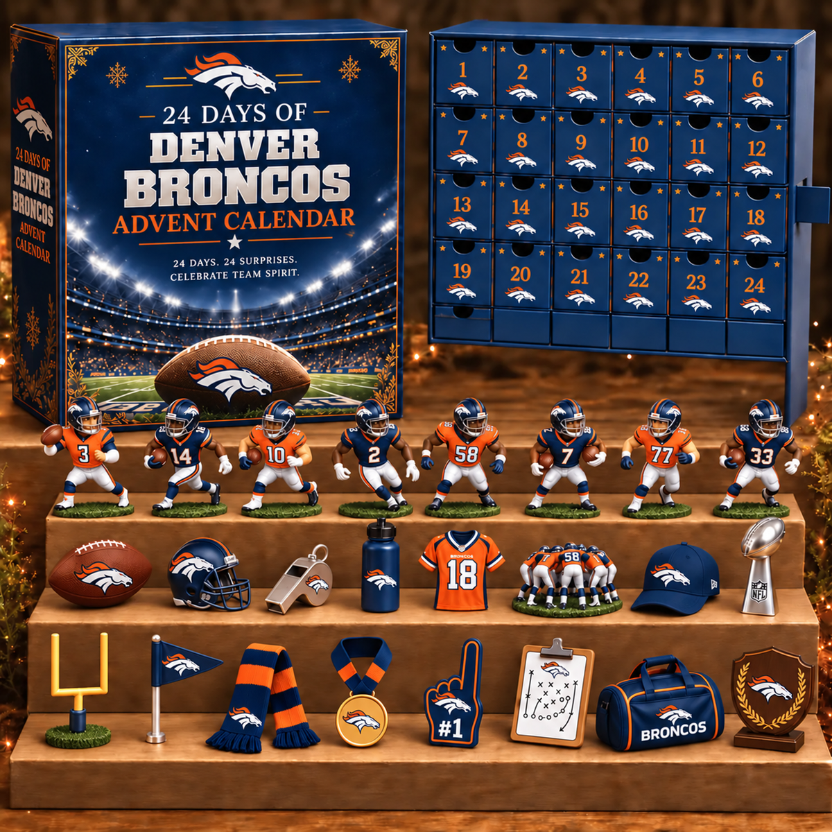 DB x NFL Personalized 24 Days Of American Football Advent Calendar Blink Box