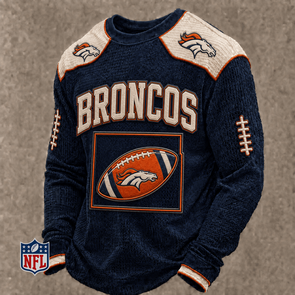 DEN x NFL Baseball Team Embroidered Crewneck Sweatshirt