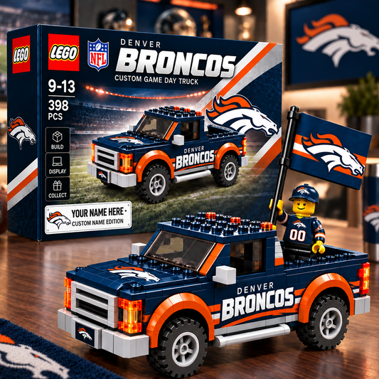 DEN x NFL Building Blocks Truck Toy Set V2