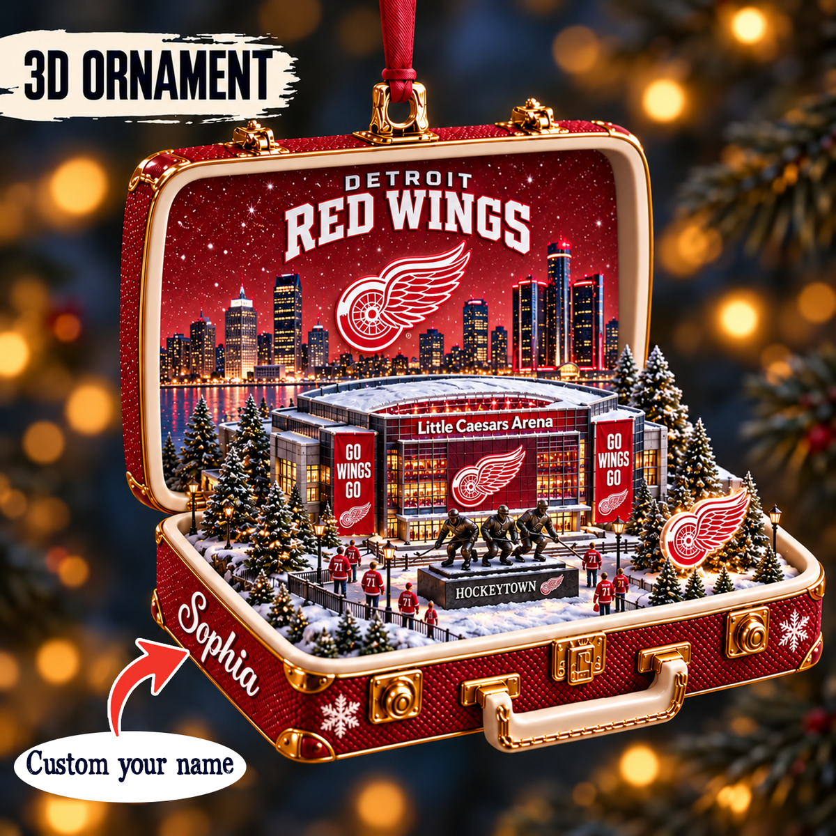 DET x NHL Christmas KICKOFF Premium Personalized Acrylic Oranment