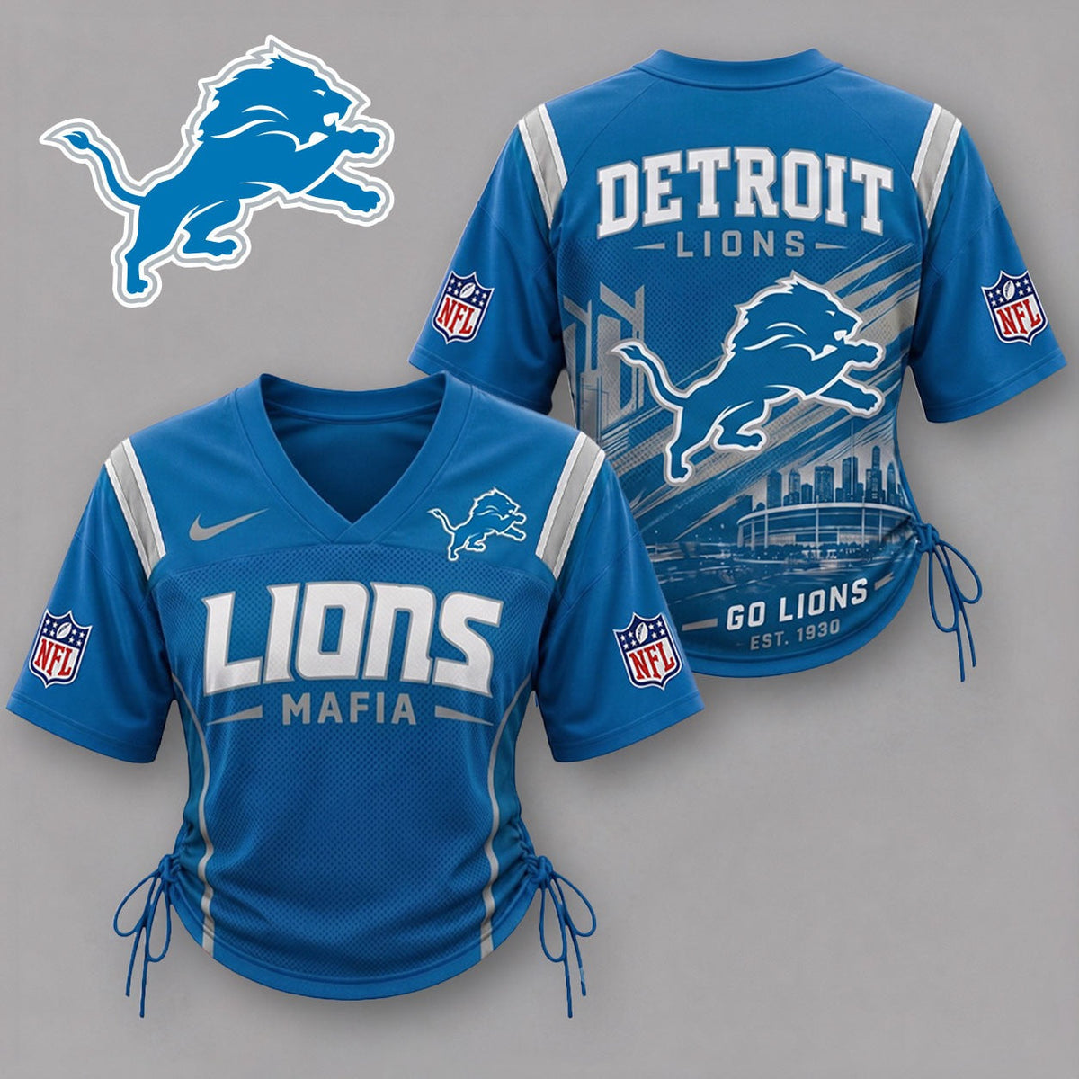 DL Premium NFL Game Day Women Lace-Up Jersey Shirt