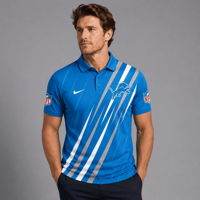 DL Premium NFL Premium Athletic Stripe Polo Shirt