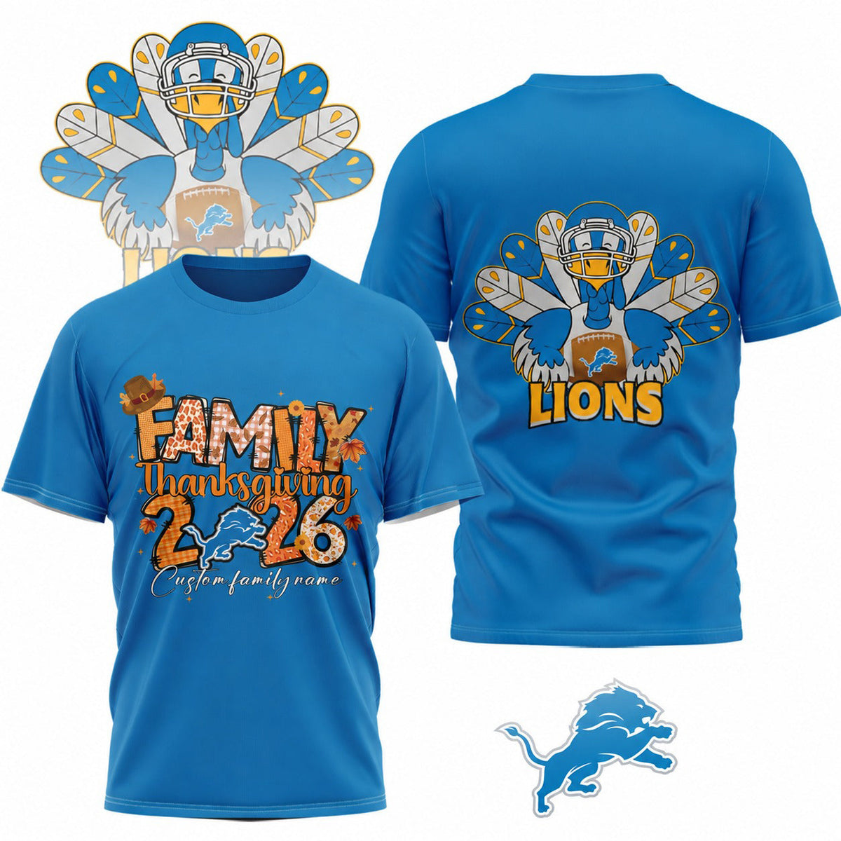 DL x NFL Thanksgiving 3D Shirt
