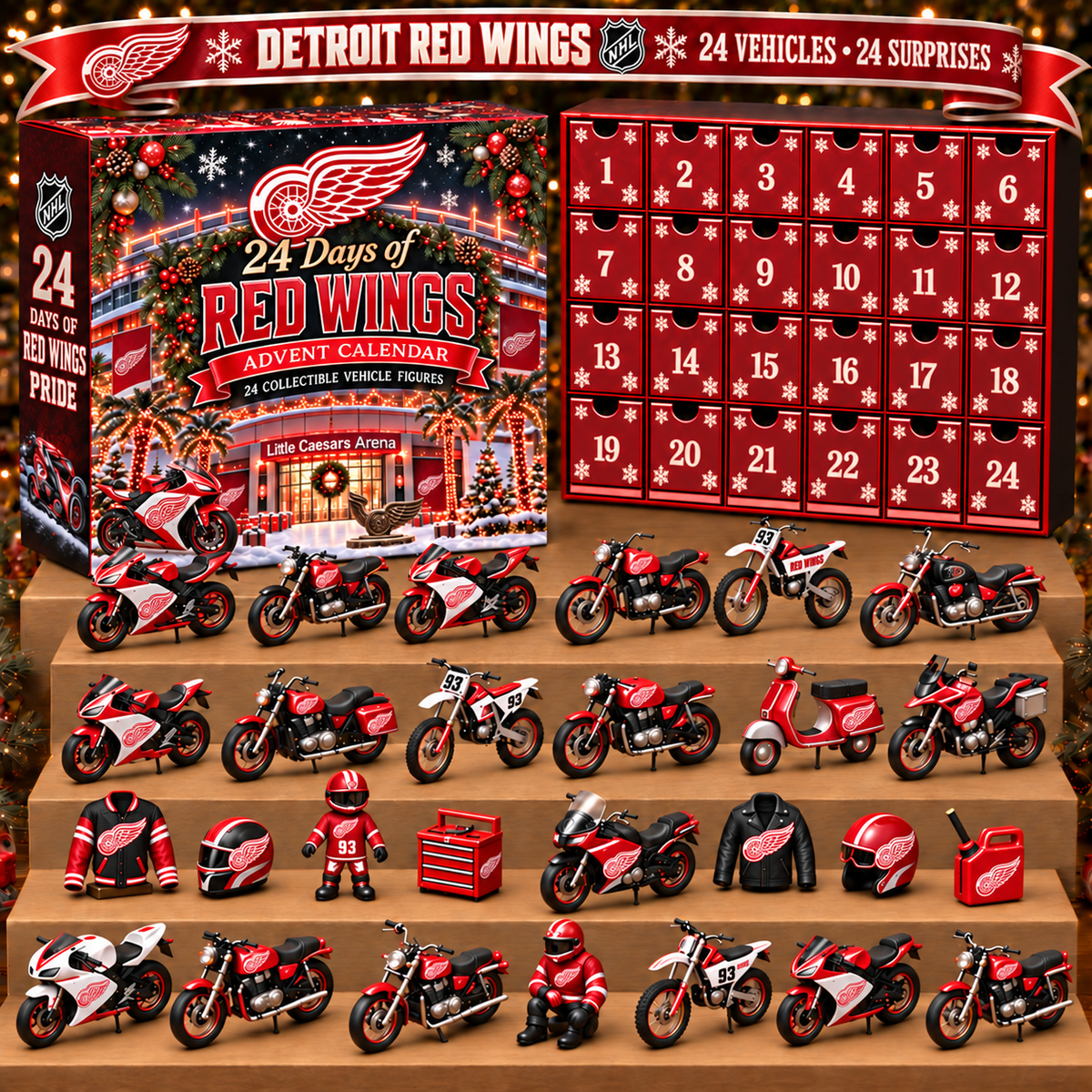 DRW x NHL Personalized 24 Days Of Motorcycles Advent Calendar Blink Box