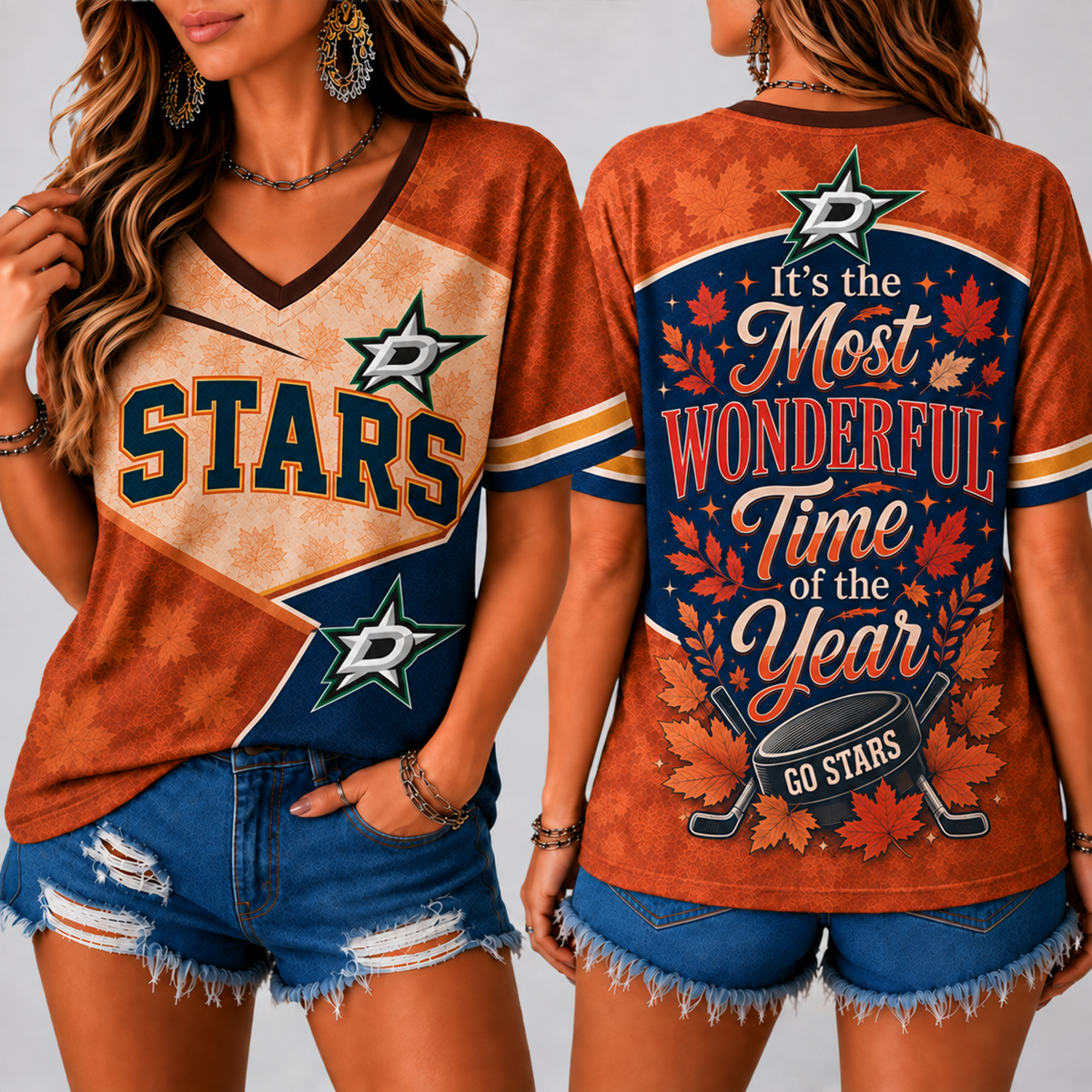DS Premium NHL Fall Game Day V-Neck Shirt