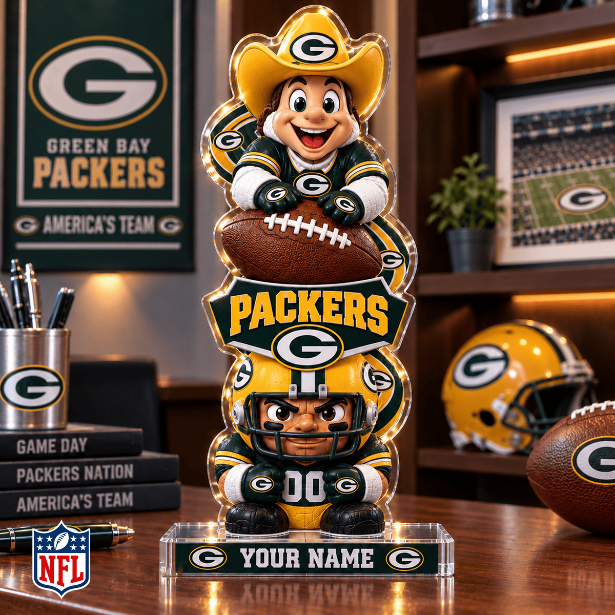 GB x NFL Christmas KICKOFF Personalized Acrylic Block Plaque