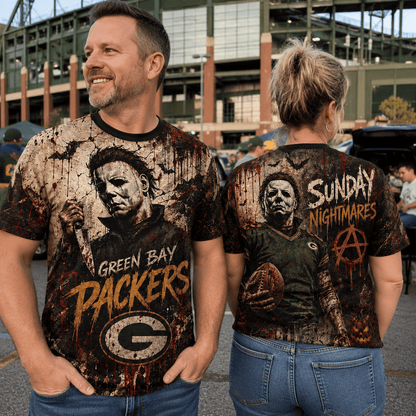 GBP Premium NFL Michael Myers Sunday Nightmares 3D T-Shirt For Horror Football Fans