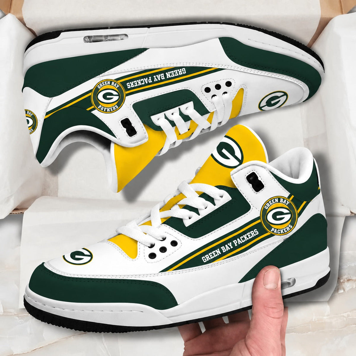 GBP x NFL Basic White Genuine Leather JD03 Shoes Men and Women