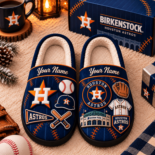 HOU x MLB Game Day Personalized Name Slipper