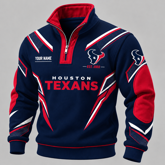 HOU x NFL Personalized Quarter Zip Sweatshirt