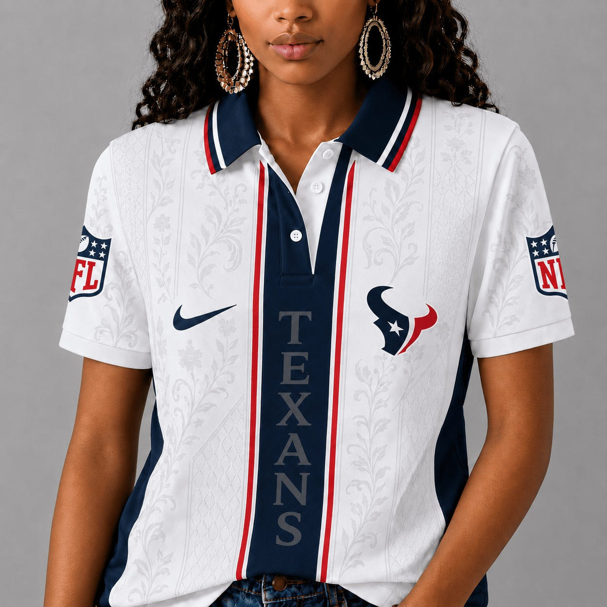HT Premium NFL Floral Elegance Polo Shirt
