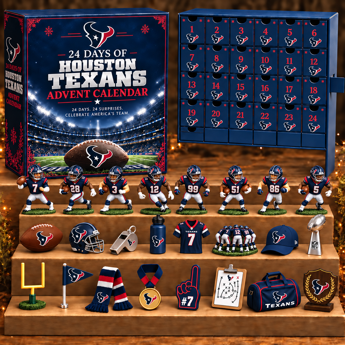 HT x NFL Personalized 24 Days Of American Football Advent Calendar Blink Box