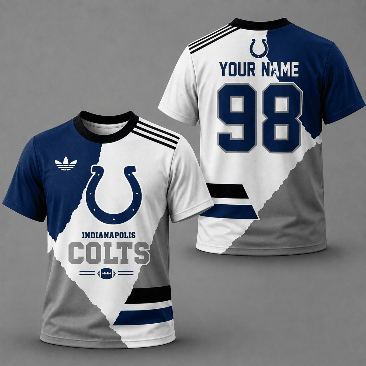 IC Premium Personalized Football Split Design Custom Name Number All Over Print T-Shirt