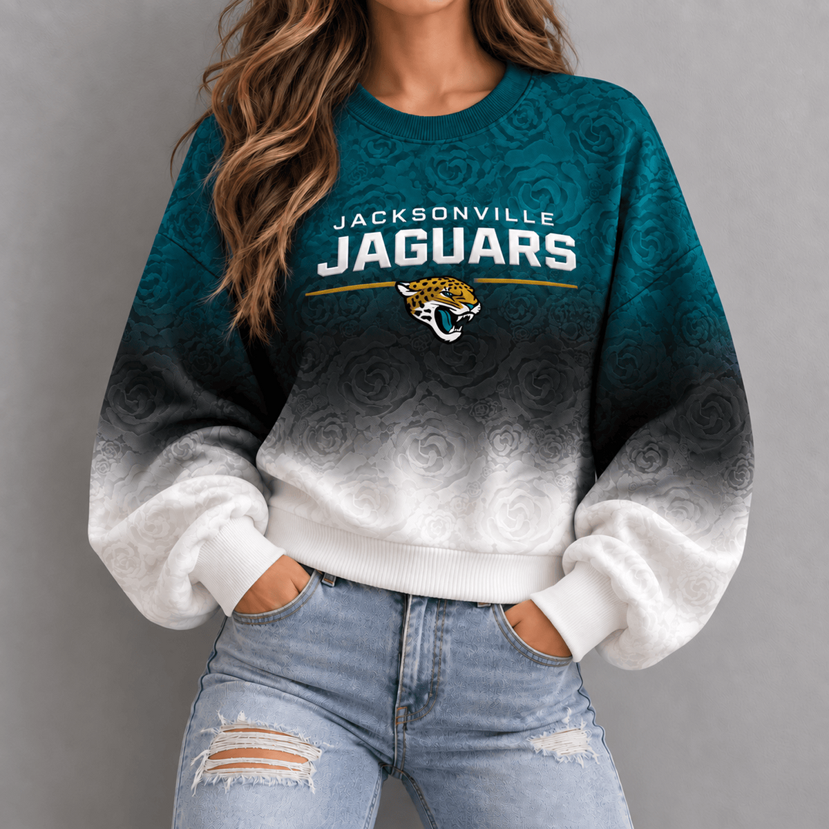 JAC x NFL Embossed Rose Ombre Sweatshirt