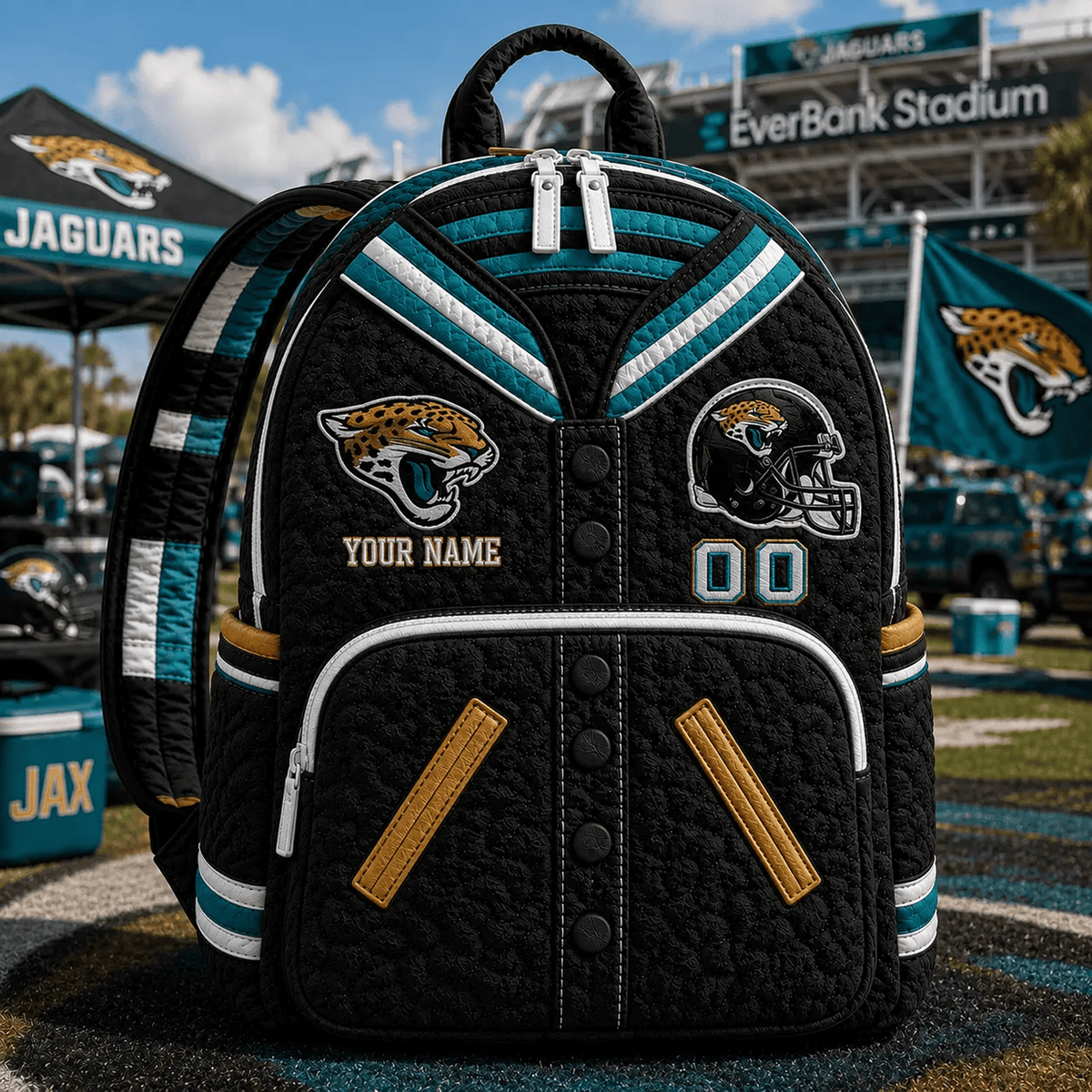 JAC x NFL Premium Varsity Quilted Backpack Personalized Gift For Fan - Limited Edition