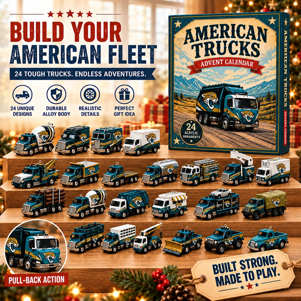 JJ x NFL Personalized 24 Days Of American Trucks Advent Calendar Blink Box