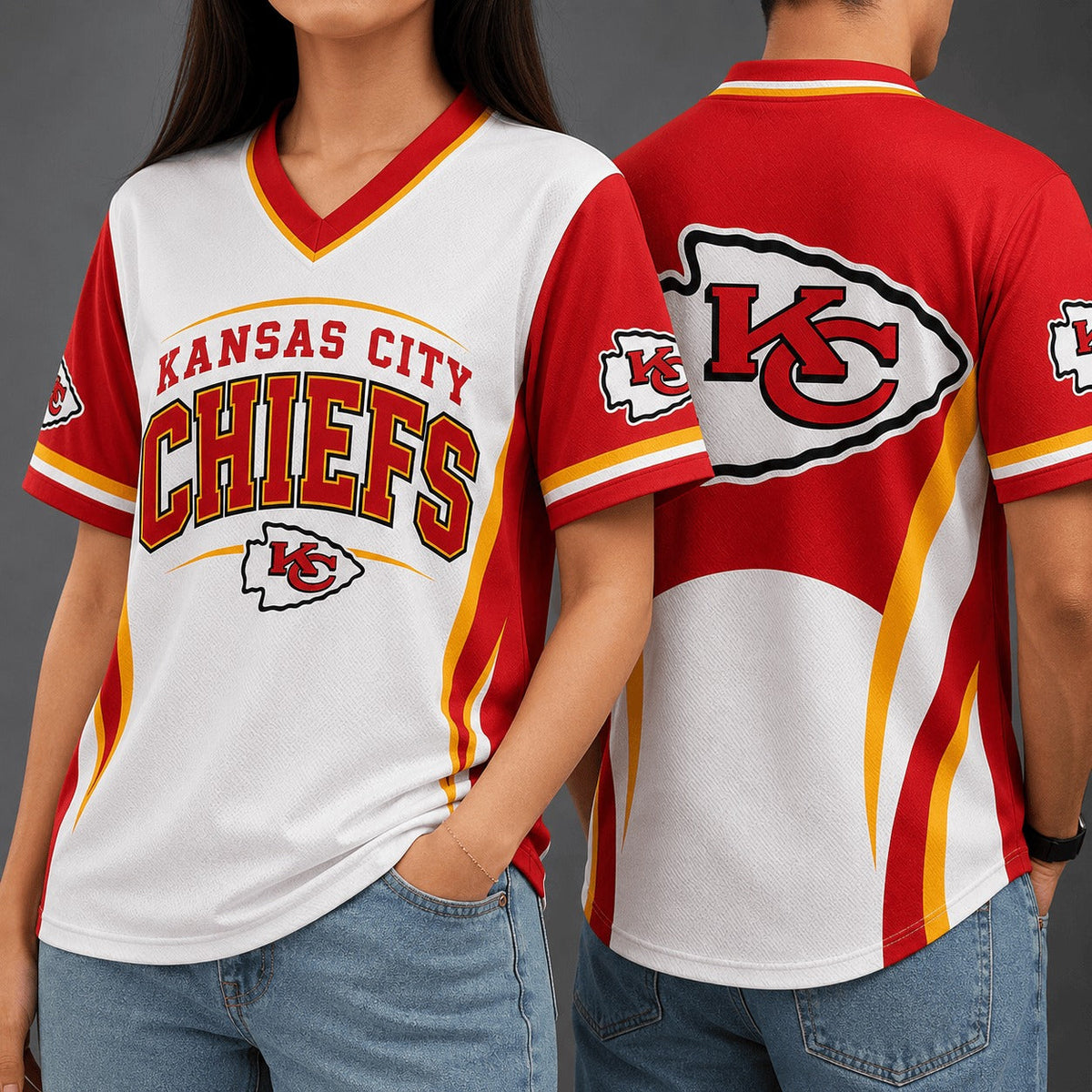 KCC Premium NFL Team Spirit V-Neck Jersey